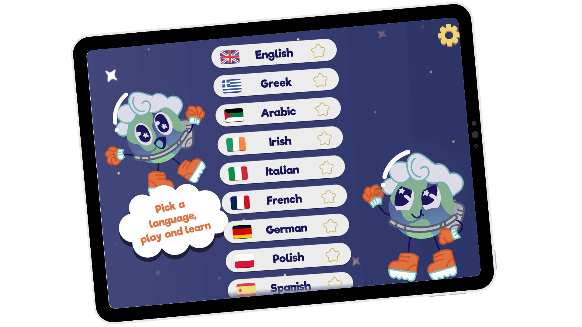 New Language Menu