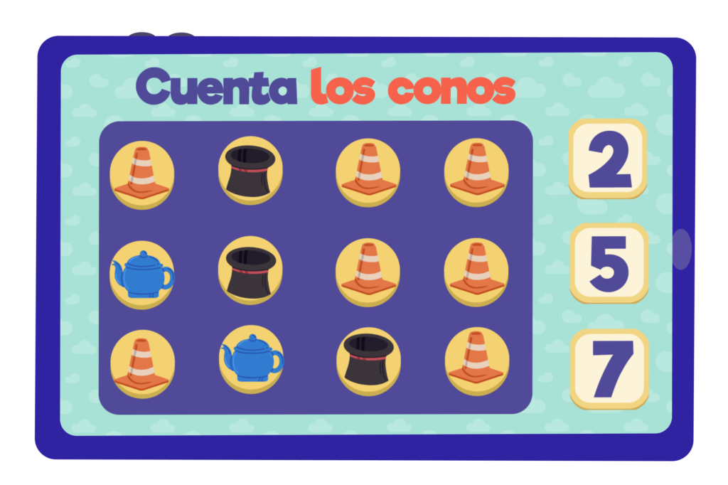 Learning Spanish through number counting kids games