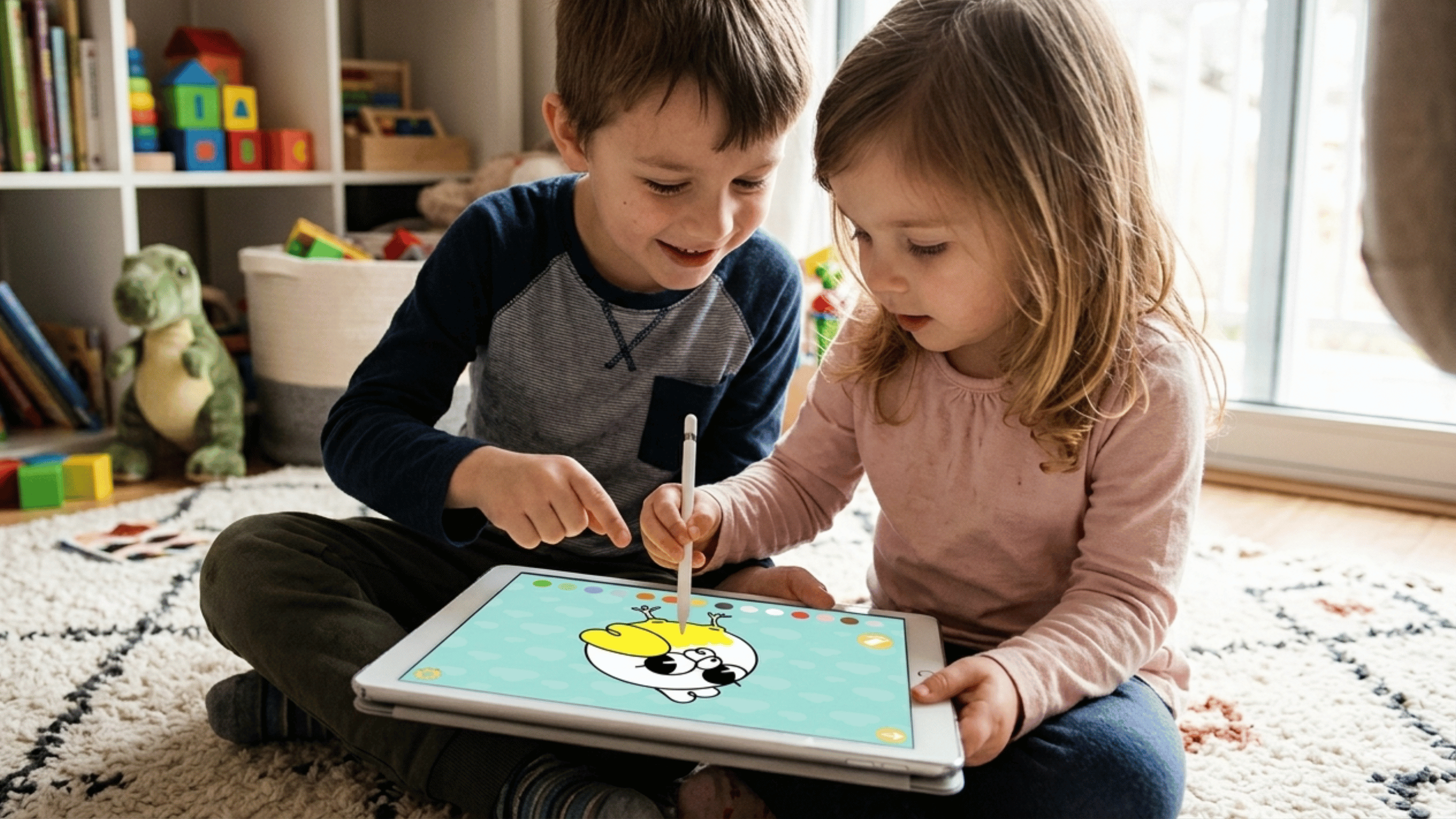 colouring game learning the animal names and colour recognition in German