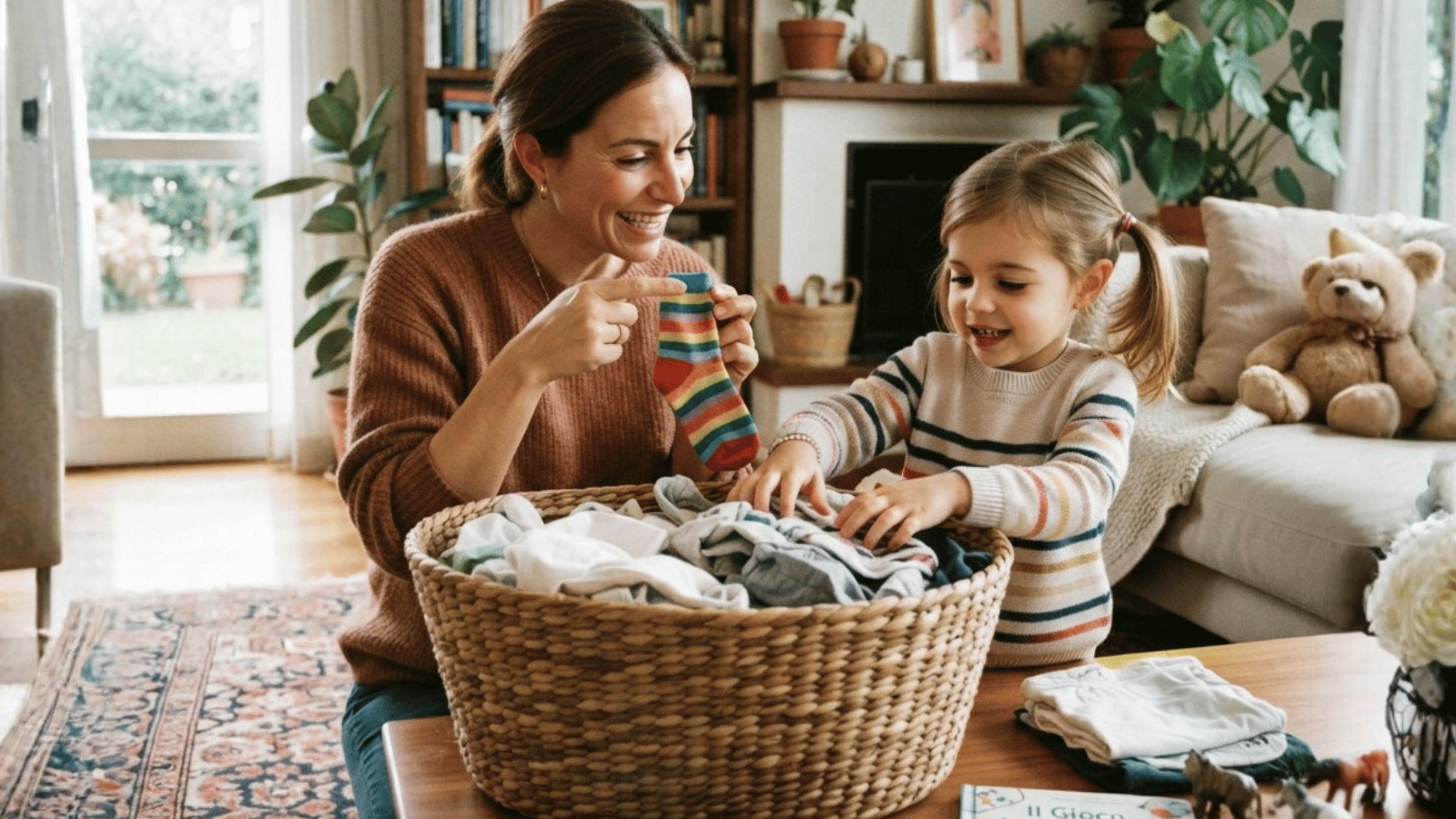 learning italian with the sock basket game
