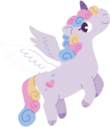 Colourful unicorn illustration – swap languages while keeping the same games